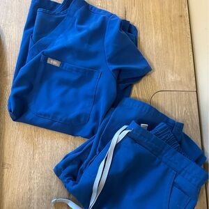 Royal Blue Figs Scrub Set